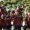 Excited, portrait and rugby team with trophy in celebration at field outdoor for target, champion g.